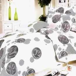 Blancho Bedding - [White Gray Marbles] 100% Cotton 4PC Duvet Cover Set (King Size)(Comforter not included)